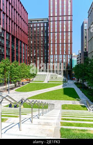 Blocks 4, 5 and 6 of the Circle Square development, from Symphony Park, Manchester, England, UK Stock Photo