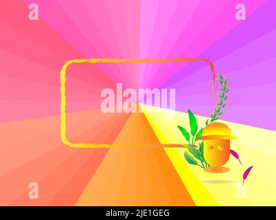 Hello autumn festival orange colorful brick wall decoration abstract background wallpaper pattern vector illustration Stock Vector