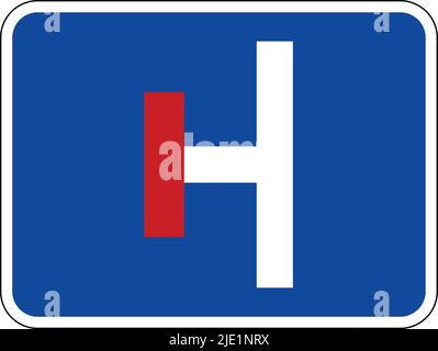 Road signs in Brunei, Mandatory signs, Prohibitory signs, Warning signs, Information signs, No-through road on the left Stock Vector