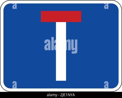 Road signs in Brunei, Mandatory signs, Prohibitory signs, Warning signs, Information signs, No-through road Stock Vector