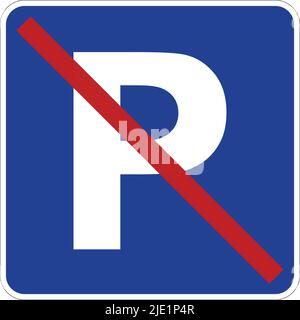 Road signs in Brunei, Information signs, No parking Stock Vector