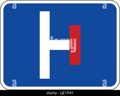Road signs in Brunei, Information signs, No-through road on the right Stock Vector