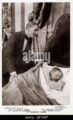 Portrait of C. Aubrey Smith and Charles Hawtrey in Inconstant George -  British stage star of the Victorian and Edwardian era Stock Photo