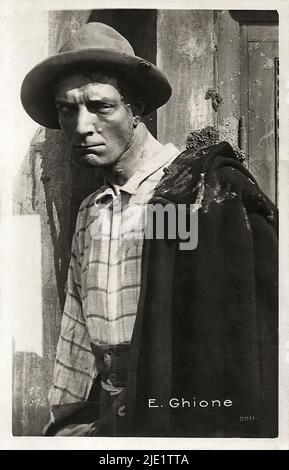 Portrait of Emilio Ghione in Senza pietà - Italian silent cinema era actor Stock Photo