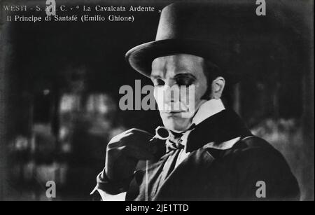 Portrait of Emilio Ghione in La cavalcata ardente - Italian silent cinema era actor Stock Photo