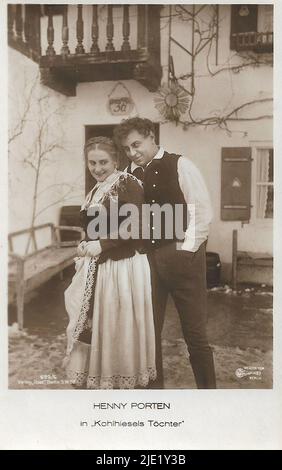 Portrait of Henny Porten and Emil Jannings in Kohlhiesels Töchter (1920) - German weimar era cinema (1918 - 1935) Stock Photo