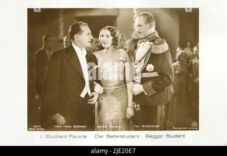 Portrait of Jarmila Novotna, Paul Westermeier and Hans Heinz Bollmann in Der Bettelstudent (1931) - German weimar era cinema (1918 - 1935) Stock Photo