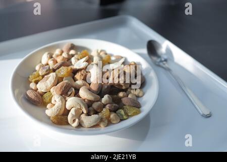 close up of many mixed nuts  Stock Photo
