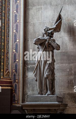 Statue of Joan of Arc inside Church of St. Eustache. Paris, France. 05/2009 Stock Photo