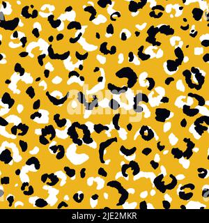Abstract modern leopard seamless pattern. Animals trendy background. Orange and black decorative vector stock illustration for print, card, postcard Stock Vector