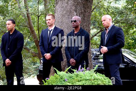 CHRIS 'LUDACRIS' BRIDGES, PAUL WALKER, TYRESE GIBSON, VIN DIESEL, FAST and FURIOUS 7, 2015 Stock Photo