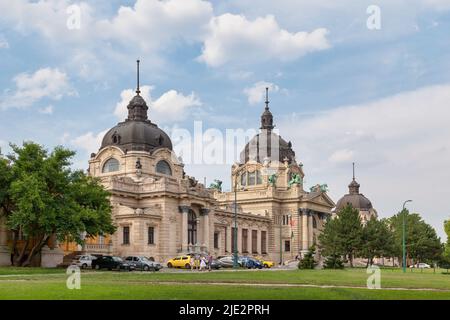 Budapest, Hungary - June 20 2018: The Szechenyi Thermal Bath is the largest medicinal bath in Europe. Stock Photo