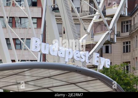 The “Budapest Eye” giant Ferris wheel in sunset light Stock Photo - Alamy