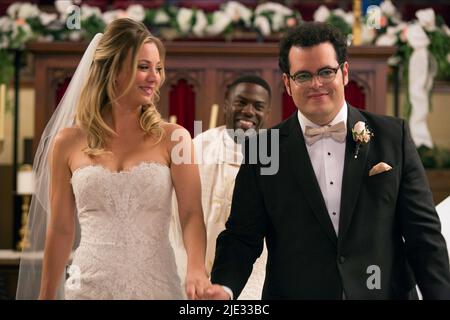 KALEY CUOCO, KEVIN HART, JOSH GAD, THE WEDDING RINGER, 2015 Stock Photo