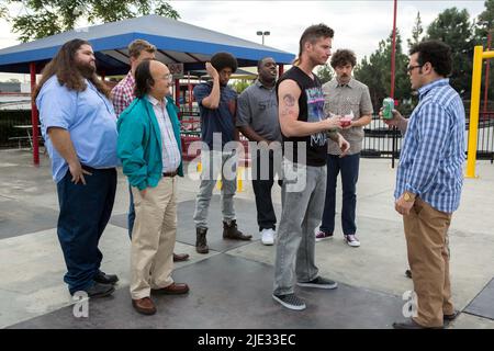 JORGE GARCIA, AARON TAKAHASHI, AFFION CROCKETT, COLIN KANE, DAN GILL, JOSH GAD, THE WEDDING RINGER, 2015 Stock Photo