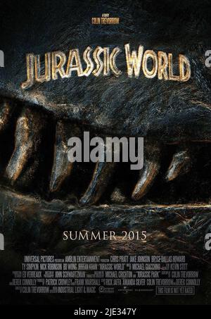 MOVIE POSTER, JURASSIC WORLD, 2015 Stock Photo