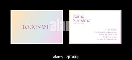 Business Card Template Design Abstract Modern Icon Color for Luxury Presentation of Simple Corporate Identity Concept Minimal Elegant Brand Stock Vector