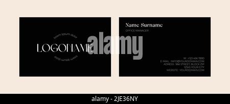 Business Card Template Design Abstract Modern Icon Color for Luxury Presentation of Simple Corporate Identity Concept Minimal Elegant Brand Stock Vector