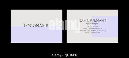 Business Card Template Design Abstract Modern Icon Color for Luxury Presentation of Simple Corporate Identity Concept Minimal Elegant Brand Stock Vector