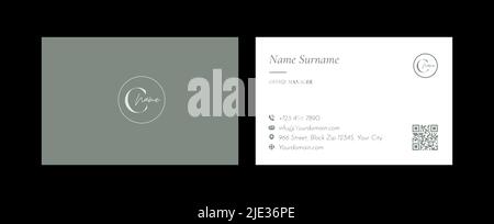 Business Card Template Design Abstract Modern Icon Color for Luxury Presentation of Simple Corporate Identity Concept Minimal Elegant Brand Stock Vector