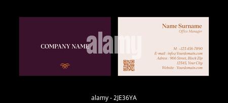 Business Card Template Design Abstract Modern Icon Color for Luxury Presentation of Simple Corporate Identity Concept Minimal Elegant Brand Stock Vector