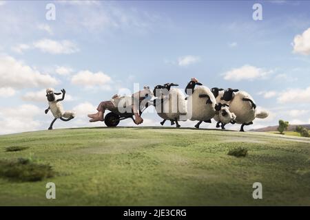 SHAUN,FARMER,TIMMY, SHAUN THE SHEEP MOVIE, 2015 Stock Photo