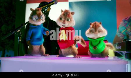 SIMON,ALVIN,THEODORE, ALVIN AND THE CHIPMUNKS: THE ROAD CHIP, 2015 Stock Photo