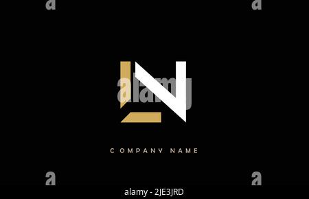 LN, NL Alphabets Letters Logo Monogram Stock Vector