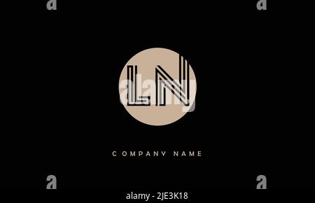 LN, NL Alphabets Letters Logo Monogram Stock Vector