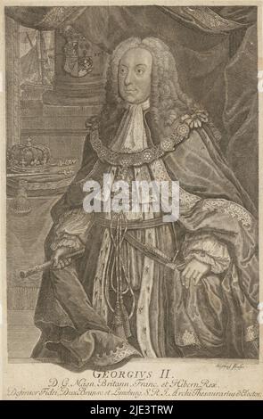 Portrait of George II, King of Great Britain, Text in English in the ...