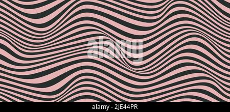 Distorted 3D Lnes background. Abstract  Lines Background. Vector Optical Ilusion Stock Vector