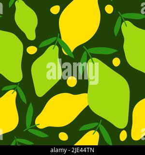 Lemon seamless abstract doodle pattern. Lemons vector illustration Stock Vector