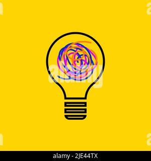 Idea, inspiration and creativity logo, light bulb icon. Business logo Stock Vector