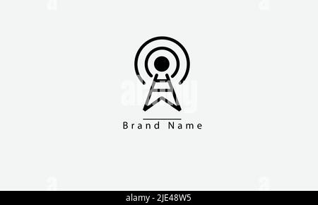 Broadcast antenna vector logo design Stock Vector