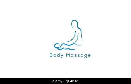 Body Massage vector logo design Stock Vector