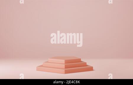 3d Shiny pedestal podium. Stock Vector