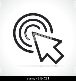 Computer mouse click cursor thin line icon Stock Vector