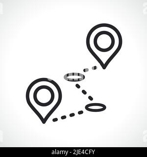 Road map scheme thin line icon illustration Stock Vector