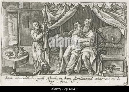 Abraham and Hagar, Crispijn van de Passe (I), 1700 - 1750 print Sara ...