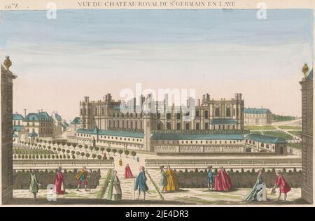 View of the Château de Saint-Germain-en-Laye, Basset, 1700 - 1799, Numbered: 112., publisher: Basset, (mentioned on object), print maker: anonymous, publisher: Paris, print maker: France, 1700 - 1799, paper, etching, brush, h 298 mm × w 424 mm Stock Photo
