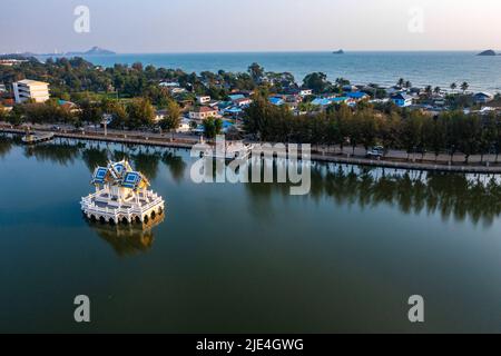 Thai Pavillion Khao Tao Reservoir in Hua Hin, Prachuap Khiri Khan, Thailand Stock Photo