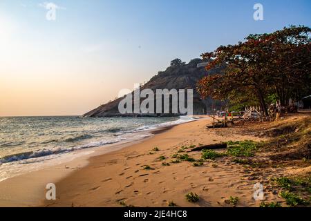 Pak Nam Pran Pranburi Beach in Hua hin, Prachuap Khiri Khan, Thailand Stock Photo