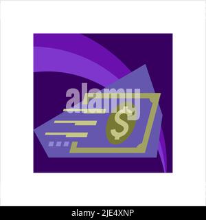 Fast Cash Icon, Fast Bill Icon Vector Art Illustration Stock Vector