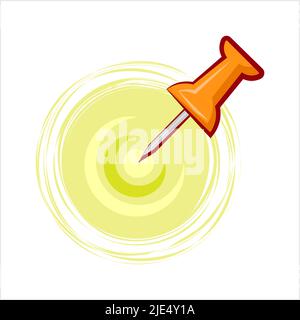 Drawing Pin Icon, Push Pin Vector Art Illustration Stock Vector