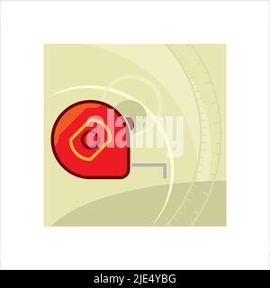Measurement Tape Icon, Tape Measure Design Vector Art Illustration Stock Vector