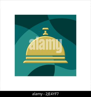 Hotel Bell Icon, Reception Bell Vector Art Illustration Stock Vector