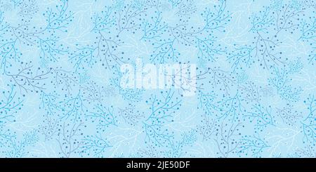 Vector blue seaweeds Seamless Texture Background Repeat Pattern. Great for textile, cards, wedding invitations, wallpapers Stock Vector