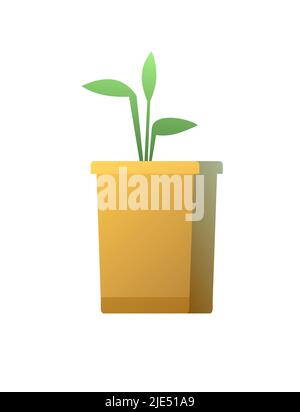 Root in box. Seedling garden plants. Sowing agricultural material. Isolated on white background. Single object icon. Vector. Stock Vector