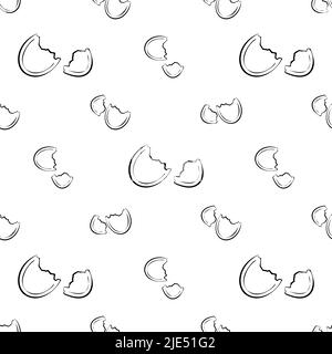 Broken Egg Icon, Broken Egg Seamless Pattern Vector Art Illustration Stock Vector