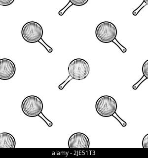 Colander Icon Seamless Pattern, Kitchen Cullender Utensil Icon Vector Art Illustration Stock Vector